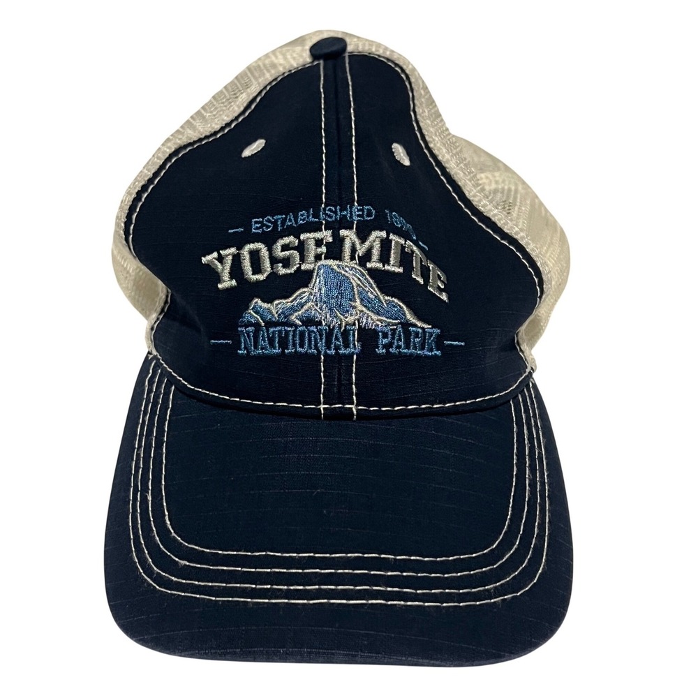 Prairie Mountain Men's Yosemite National Park Trucker Hat Navy Blue Mesh Cap